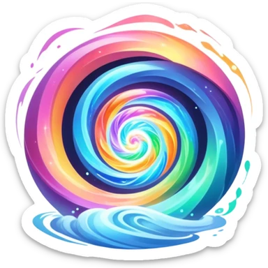 magical portal with swirling colors and mystical energy sticker