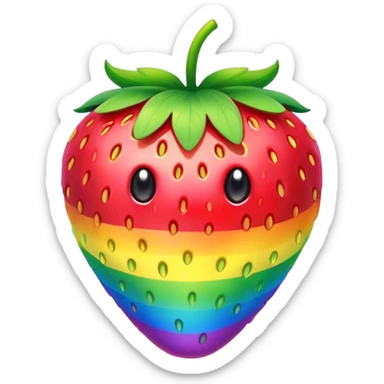 A rainbow strawberry sticker