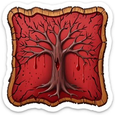 Blood on tree bark  sticker