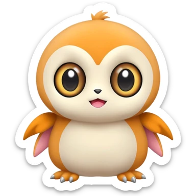 Cute kawaii chibi Fakémon-creature sticker