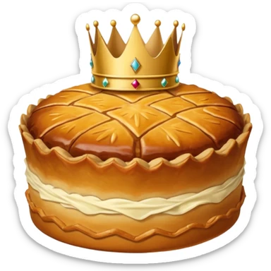 galette des rois avec couronne sur le dessus. Pour un emoji slack. sticker