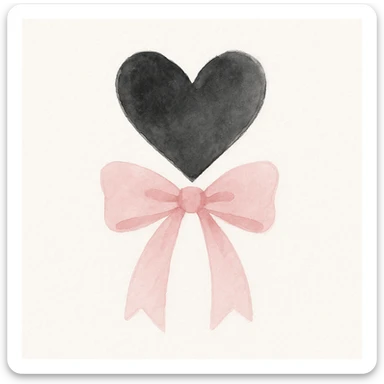 BLACKPINK-inspired object, black and pink colors, soft and artistic watercolor effect sticker