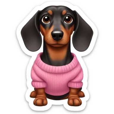 dachshund in a pink sweater sticker