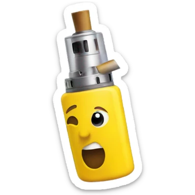Yellow vape with smoke sticker