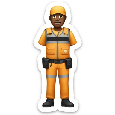 man standing full body with anti-stab vest  sticker