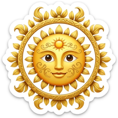 sun with Slavic-style patterns sticker