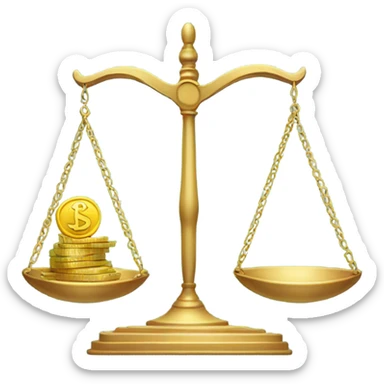 scales, on one side is a heart, on the other is some money  sticker