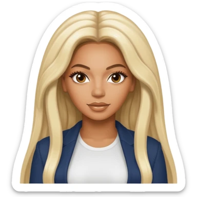 Beyonce with long platinum blonde hair sticker