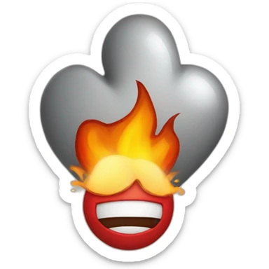 Corazón roto con fuego sticker