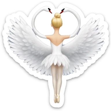White swan ballerina from the back sticker