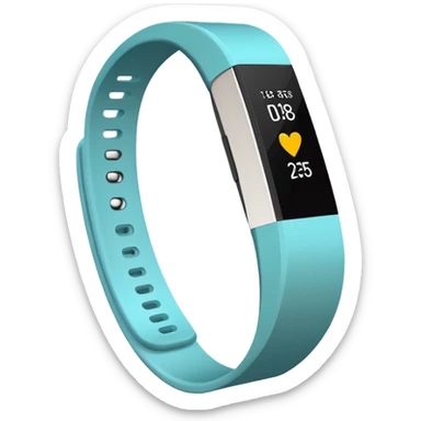 a #00DDC5 fitbit band in the style of an ios emoji  sticker