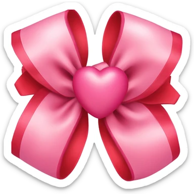 pink bow with red hearts on it sticker