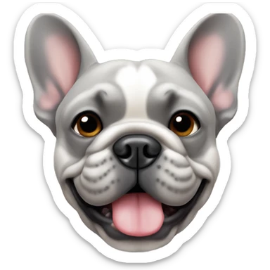 grey french bulldog face sticker