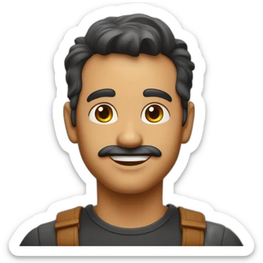 un beau gosse au couleur caramel avec des cheveux crépus noir sticker