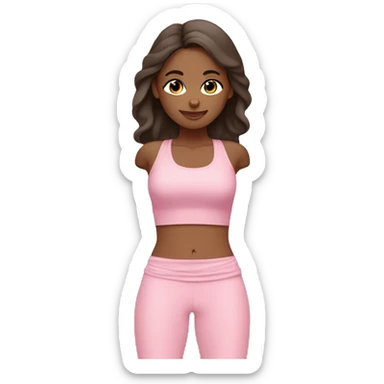 purto rican yoga girl light pink clothes sticker