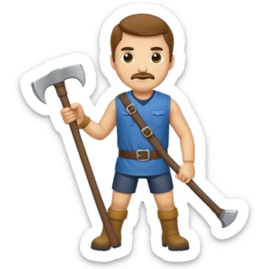 men with axe sticker