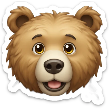 AN BULE AND BEAR HAFE FAsE TOWDHGDER sticker