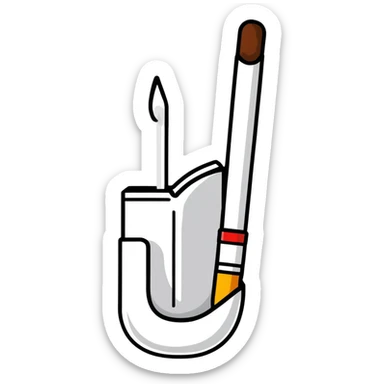 single white cigarette alone sticker