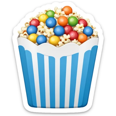 Skittles popcorn in a blue popcorn gox sticker