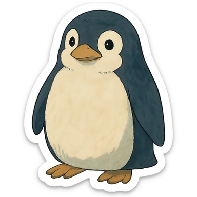 ghibli style penguin sticker