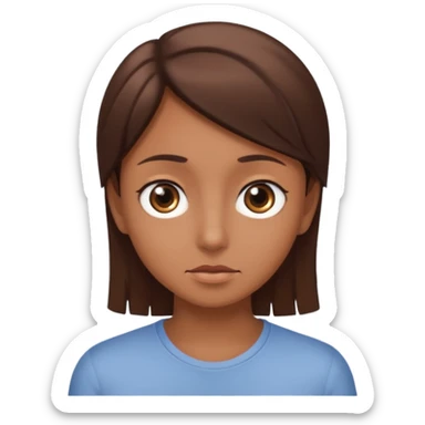 big dark eyes and tanned skin brown hair sticker