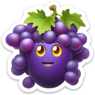 Make an emoji of a grape shooting lazers feom its eyes sticker