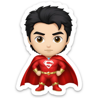 Türkish has fluffy hair and is a superhero sticker