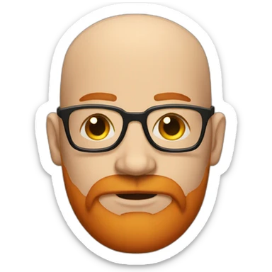 bald heavy man with red beard and glasses sticker