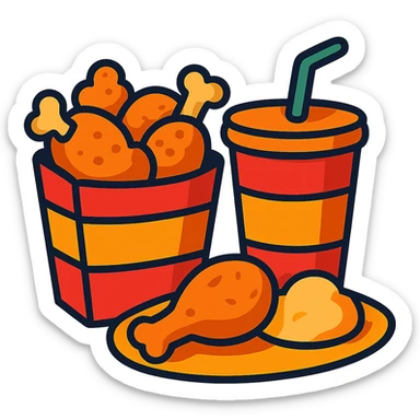 fried chicken meal sticker