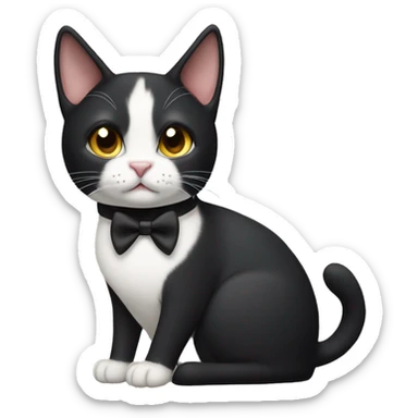 tuxedo cat with one ear tip missing sticker