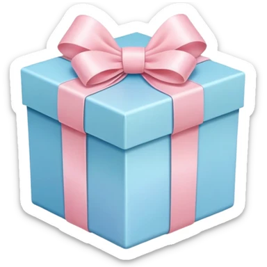 pastel colored gift box with ribbon, soft pastel colors sticker
