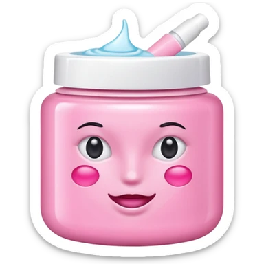 Skin care with pink pastel colors sticker