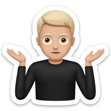 cool confused men person shrug pose sticker