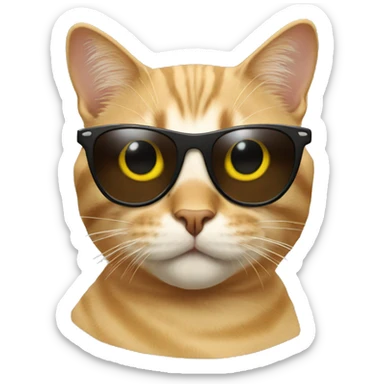 Cat with sunglasses sticker