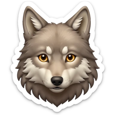 crea un avatar come personaggio lupo solo viso sticker