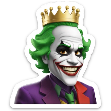 The joker with a king crown sticker