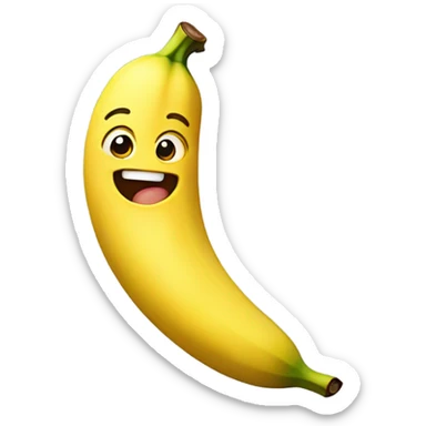 Emoji sucking banana with a bow in her hair sticker