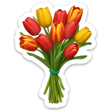 tulip bouquet sticker