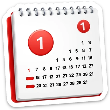 calendar, first page, day 1 sticker