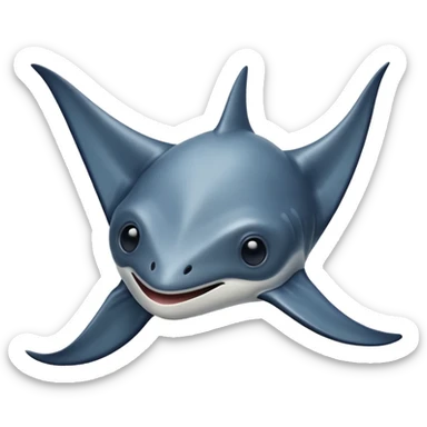 emoji of manta ray sticker