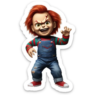 Chucky el muñeco diabólico  bailando gracioso sticker