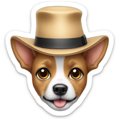 dog with hat and the dog is wearing makeup  sticker