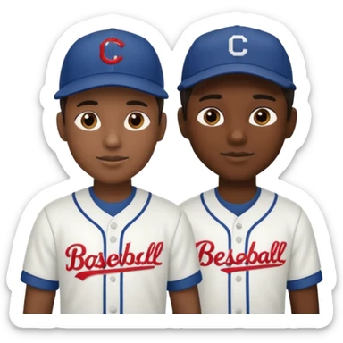 emoji estilo iOS de pelotero y coach de baseball hablando sticker