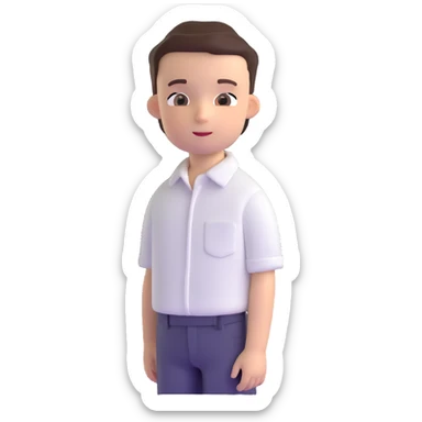 white shirt with three white buttons for a boy sticker