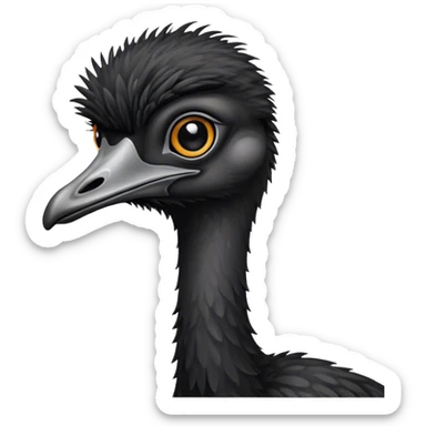 Emu that is black sticker