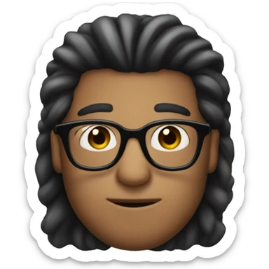 I'm wearing glasses, a man with a dark horn. My hair is doing side parts sticker