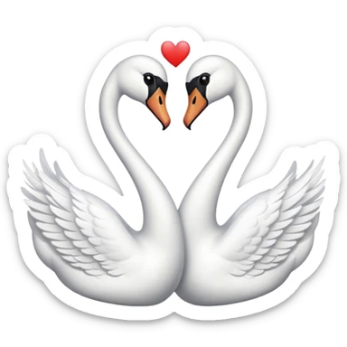 Two swan making a heart 💗 sticker