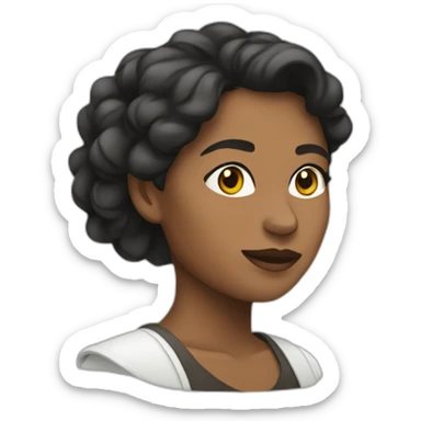 mujer mezcla de raza negra y blanca sticker