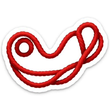 red thin long twisted lace sticker