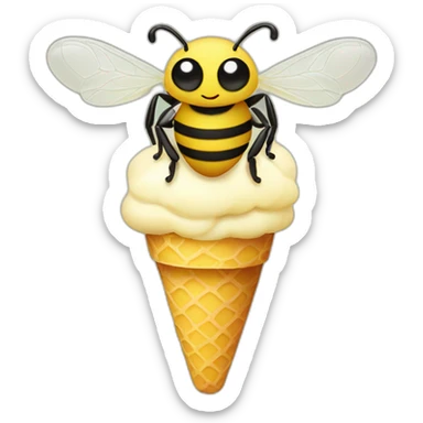 A bee in the shape of an ice cream sticker